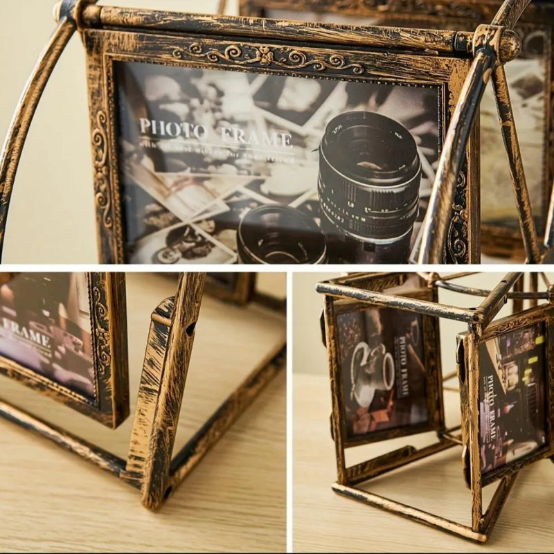 🎡Vintage Rotating Wheel Picture Frame🖼️