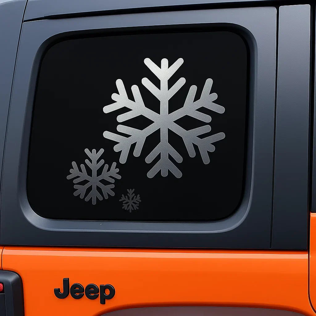 ❄️ Silver Snowflake Car Decal | Winter Car Sticker