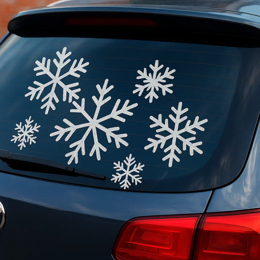❄️ Silver Snowflake Car Decal | Winter Car Sticker