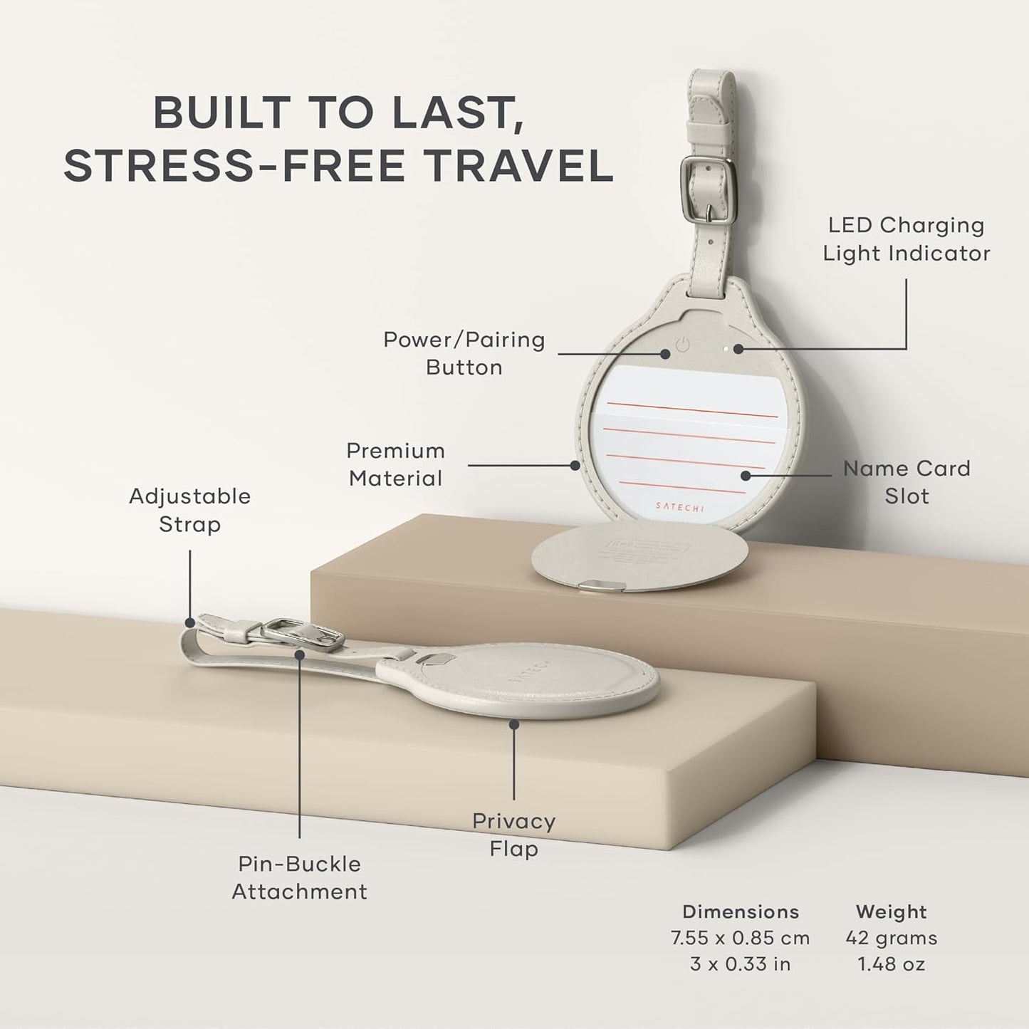 🔑Keychain & Luggage Tag, Wireless Rechargeable, Location Tracker